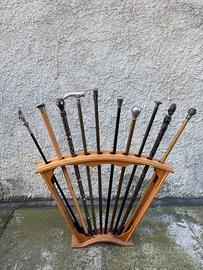 elegante porta-bastoni in legno massello