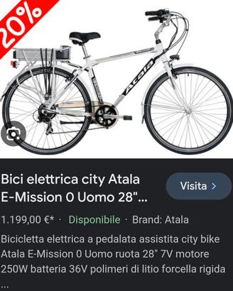 bicicletta elettrica Atala zero emission 28"