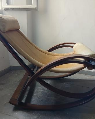 Sedia dondolo Vintage Sgarsul 1962 di Gae Aulenti