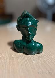 Busto in Malachite Naturale - Peso  1,4 kg