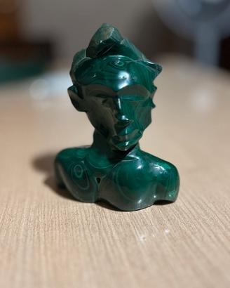 Busto in Malachite Naturale - Peso  1,4 kg