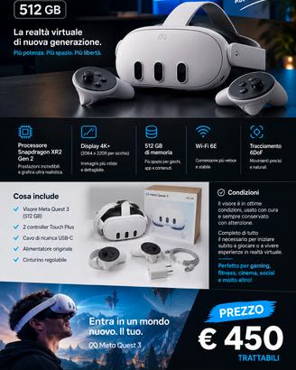 Visore per la realtà virtuale  Meta Quest 