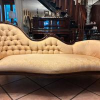 elegante divano dormeuse stile ottocentesco legno