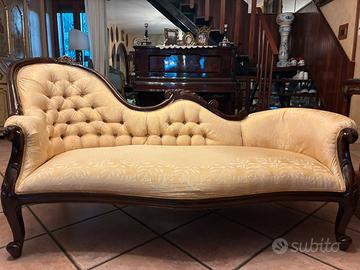 elegante divano dormeuse stile ottocentesco legno