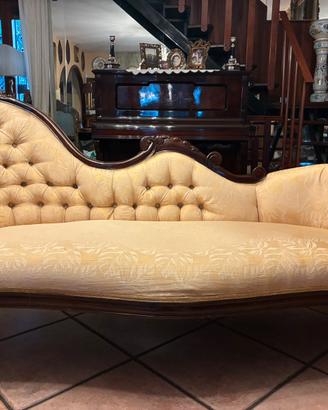 elegante divano dormeuse stile ottocentesco legno