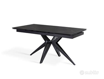 TAVOLO CERAMICA EFFETTO MARMO ALLUNGAN. 160/240X90