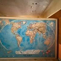 CARTINA GEOGRAFICA CON MONDO PLANISFERO SCUOLE