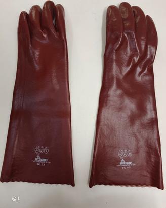 Guanto di protezione chimica e antiacido in PVC 