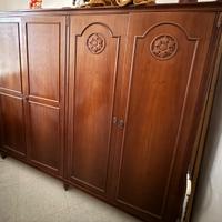 Armadio + comodino e cassettiera legno