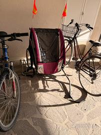 Rimorchio bici per 2 bambini (carrellino)