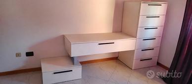 Set camera da letto bianco efferto rovere