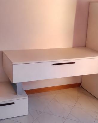 Set camera da letto bianco efferto rovere
