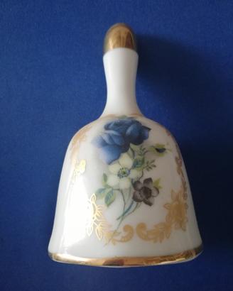 Cinque campanelle in porcellana ceramica ottone