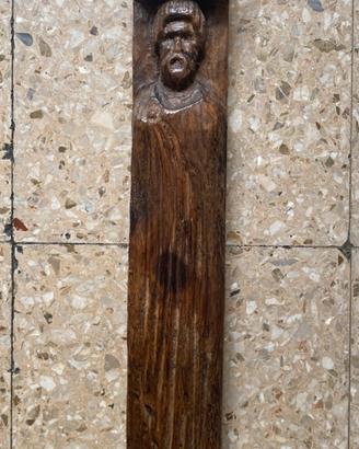 Scultura da parete in legno, scolpita a mano.