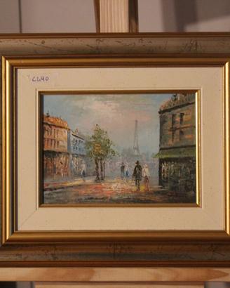 DANIELE FINI OLIO SU TAVOLA "PARIGI" 13X18 1998