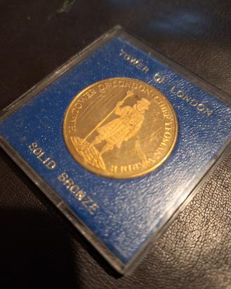 Medaglia Tower of London bronzo dorato 1985