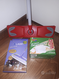 Scopa con panni elettrostatici cattura polvere