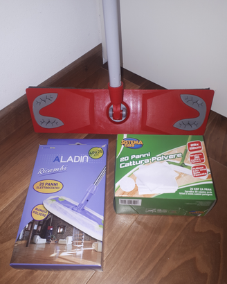 Scopa con panni elettrostatici cattura polvere