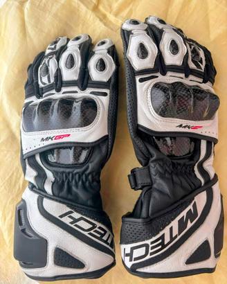 Guanti moto Mtech MKGP in pelle taglia XL bianco