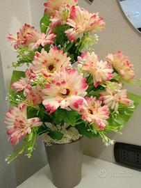 fiori artificiali bianco rosa