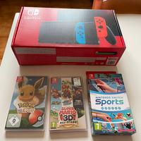 Nintendo switch con 3 giochi