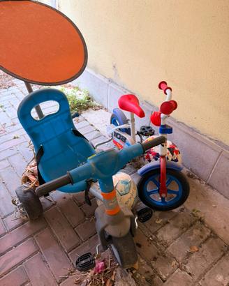 Bici con rotelle e triciclo