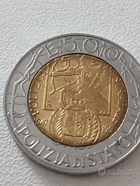 moneta 500 lire polizia stradale 