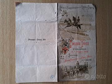Concorso Ippico Firenze maggio 1900 depliant