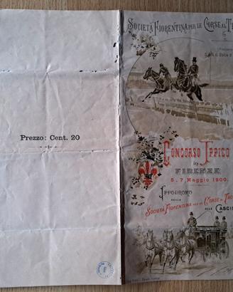 Concorso Ippico Firenze maggio 1900 depliant