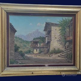 dipinto olio su tavoletta Molinari