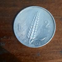 2 Lire Italiane "Spiga" 1947