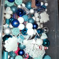 pallone Natale albero blu bianco decorazioni caten