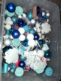 pallone Natale albero blu bianco decorazioni caten