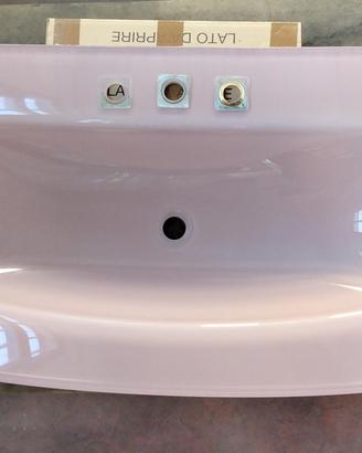 Lavandino sospeso in vetro con porta asciugamani 