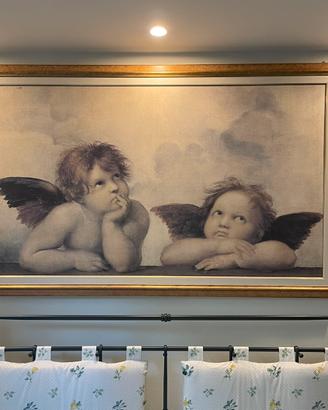 Quadro grande angioletti con cornice dorata