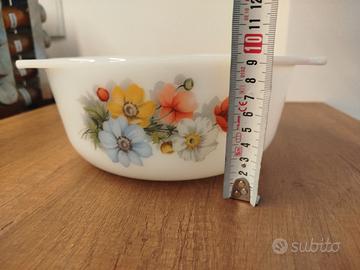 Insalatiera bianca a fiori ceramica 22cm