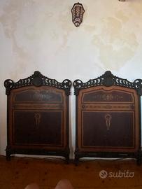 Letto antico in ferro decorato