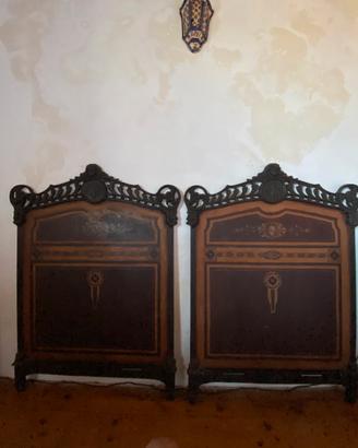 Letto antico in ferro decorato