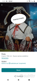 Vestito carnevale pirata