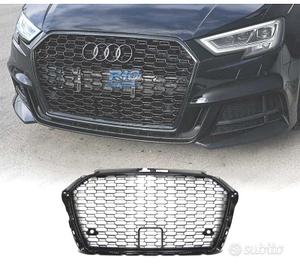GRIGLIA PER AUDI A3 8V 16-19 PDC LOOK RS3 NERO LUC