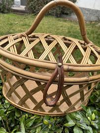 Trasportino gatto/cane elegante, in midollino