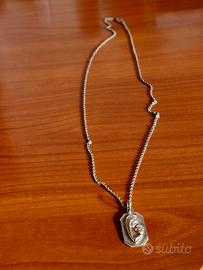 Collana con Ciondolo Madonna con Bambino in Argent