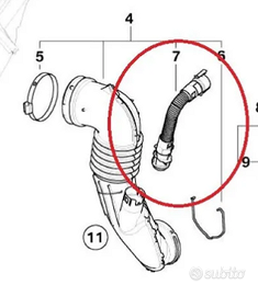 Tubo sfiato vapori olio BMW diesel E81 - E87