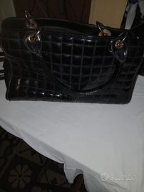 Borsa con/senza tracolla donna, Nera , Oro.
