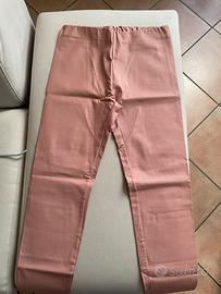 Leggins imperial in pelle rosa cipria