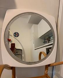 Specchio Thema Space Age bianco anni '70