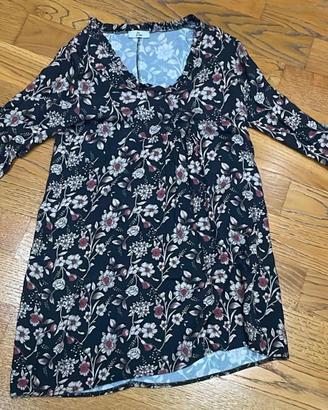 Blusa floreale blu maniche lunghe I am