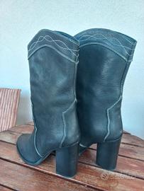 Stivaletti Texani nuovi usati 1 volta! Tacco 10 cm