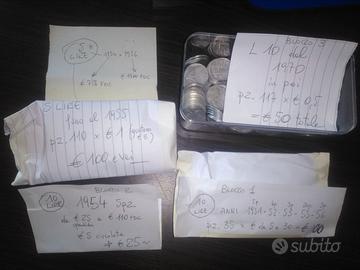 monete da 5 Lire e 10 Lire