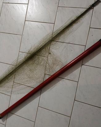 rete con palo da pesca (quadrato)